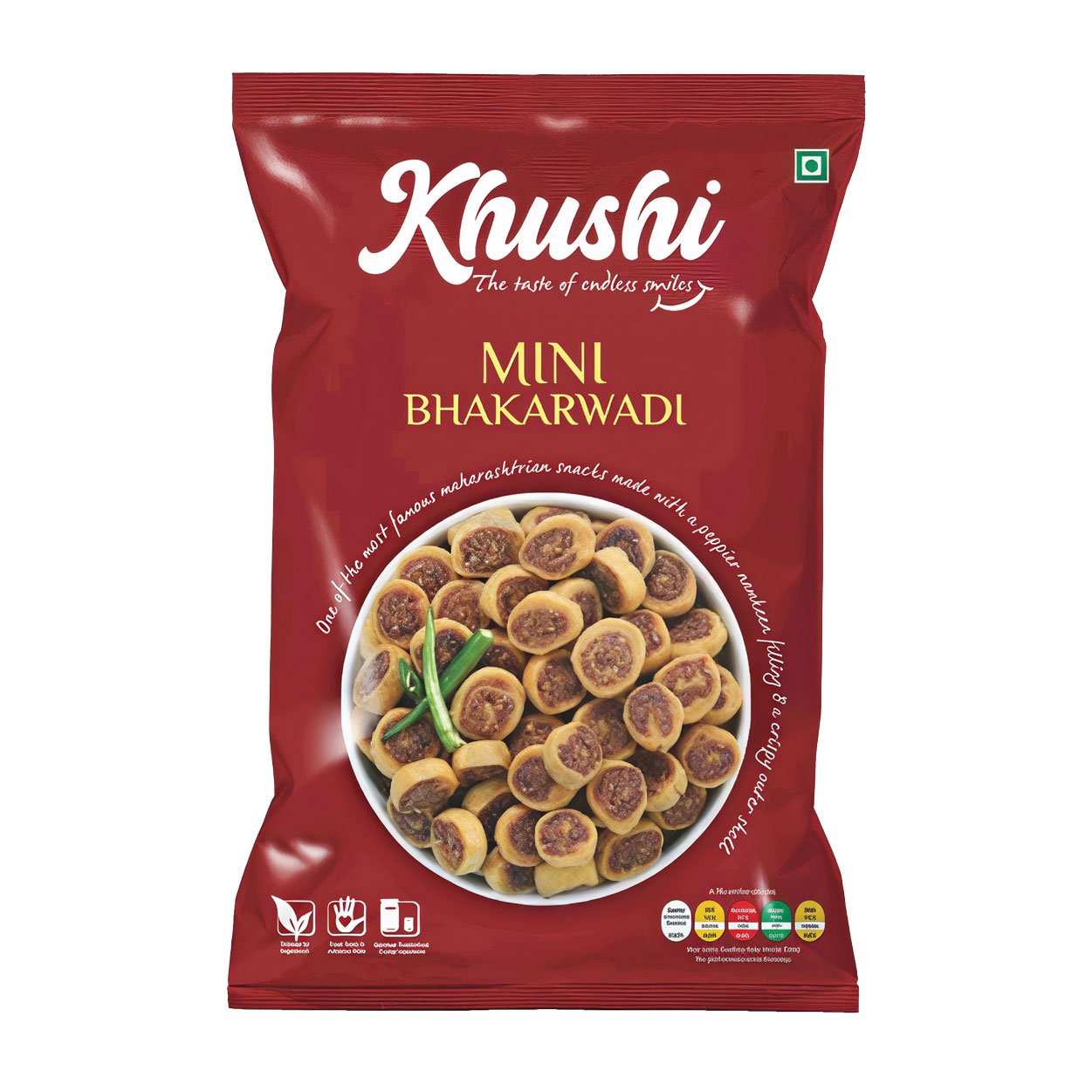 Khushi-Mini-Bhakarwadi KHUSHI Mini Bhakarwadi 180gms (20ctn) - Image 1
