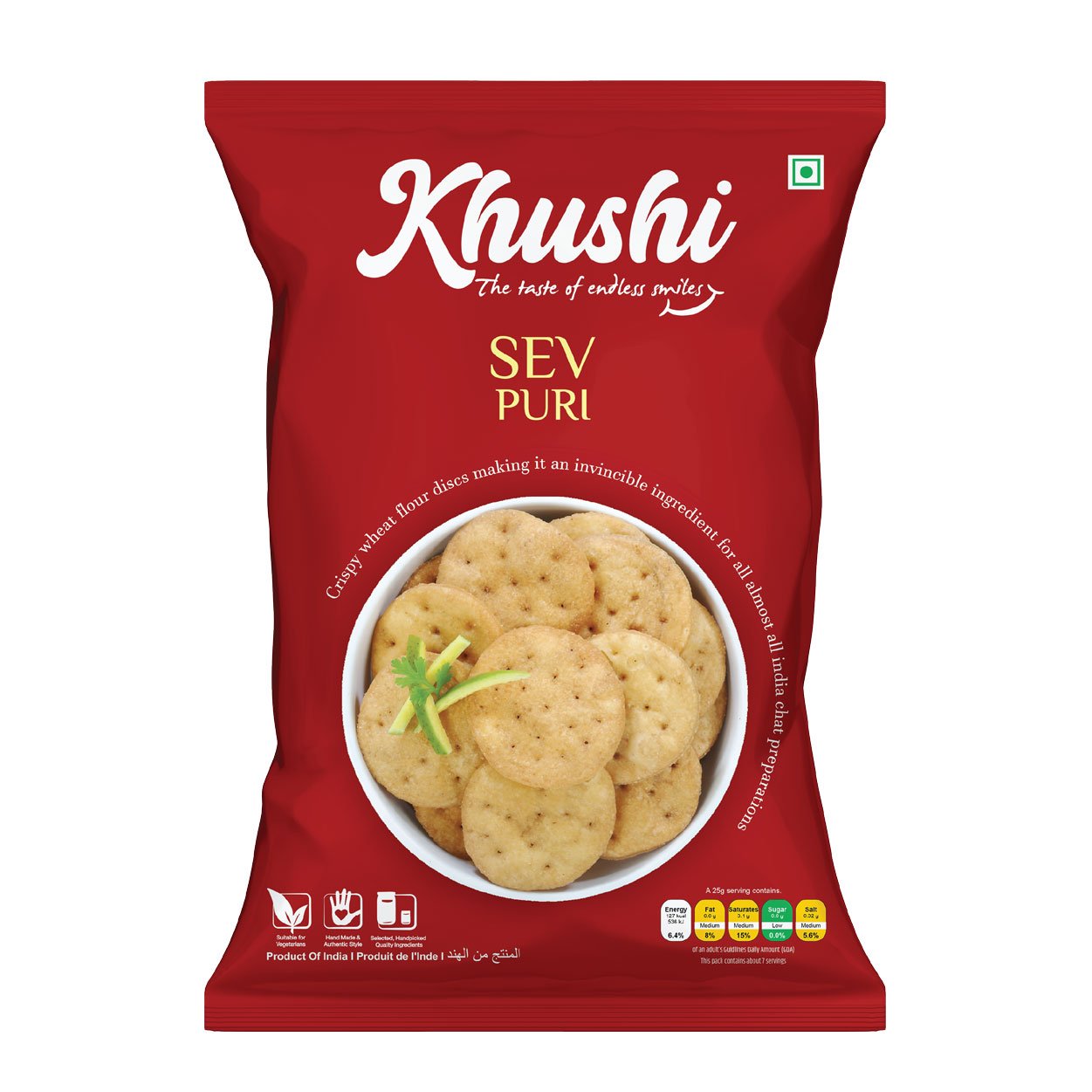Khushi-Sev-Puri KHUSHI Sev Puri 180gms (20ctn) - Image 1